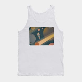 Lonely space man with asteroid Tank Top